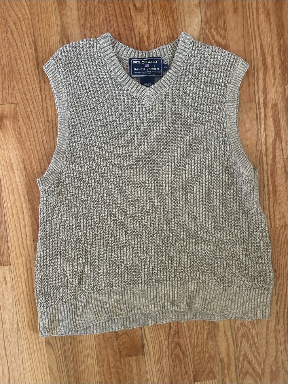 Ralph Lauren Polo Sport Men's V-Neck Sweater Vest - Tan